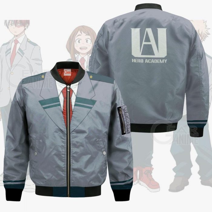 1124 AOP My Hero Academia Uniform VA 4 Bomber jacket front and back - My Hero Academia Store