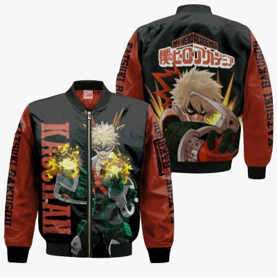 1201 AOP My Hero Academia Characters VA Katsuki Bakugou 4 Bomber jacket front and back - My Hero Academia Store