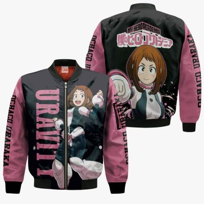 1201 AOP My Hero Academia Characters VA Ochako Uraraka 4 Bomber jacket front and back - My Hero Academia Store