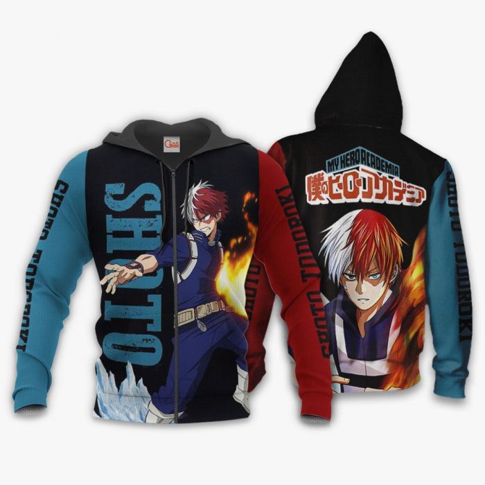 1201 AOP My Hero Academia Characters VA Shoto Todoroki 1 Zip hoodie font and back - My Hero Academia Store