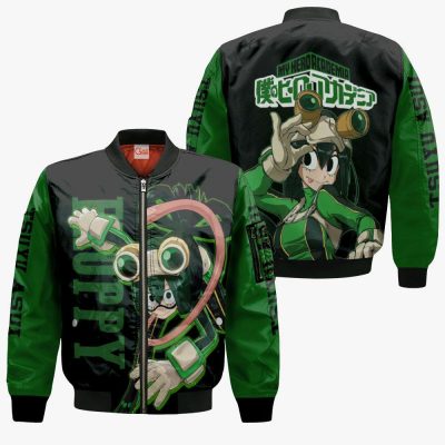 1201 AOP My Hero Academia Characters VA Tsuyu Asui Froppy 4 Bomber jacket front and back - My Hero Academia Store