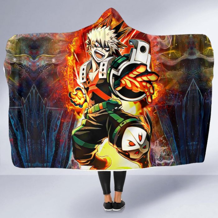 blazing bakugo hooded blanket 525000 - My Hero Academia Store