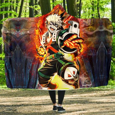 blazing bakugo hooded blanket 678218 - My Hero Academia Store