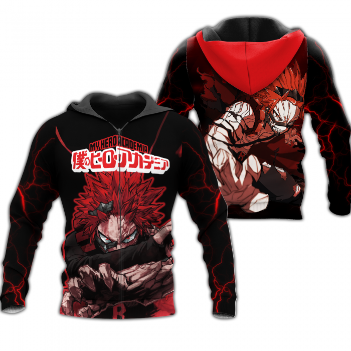 eijirou kirishima zip hoodie my hero academia anime shirt fan gift ha06 gearanime - My Hero Academia Store