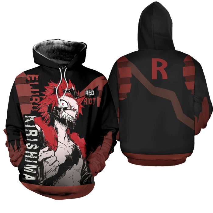 eijirou red riot shirt my hero academia anime hoodie sweater gearanime 3 - My Hero Academia Store