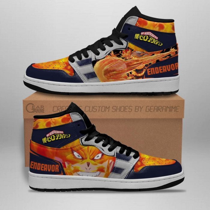 enji todoroki jordan sneakers endeavor my hero academia anime shoes gearanime 2 - My Hero Academia Store