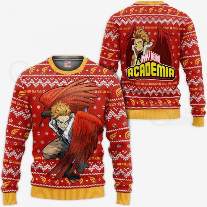 keigo takami hawks ugly christmas sweater my hero academia xmas va10 gearanime - My Hero Academia Store