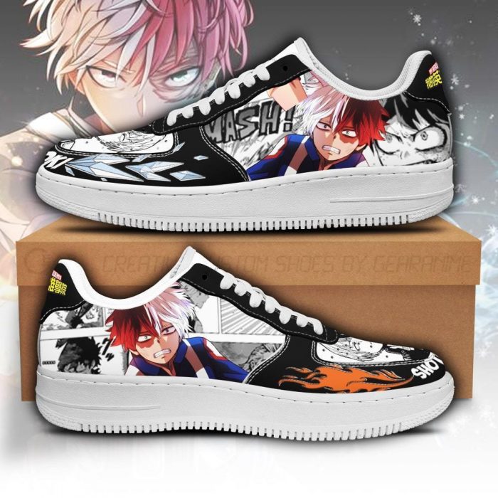 shoto todoroki air force sneakers custom my hero academia anime shoes fan gift pt05 gearanime - My Hero Academia Store