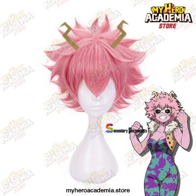 2021 My Hero Academia Mina Ashido Pink Wig With Headwear Cosplay Costume Boku No Heat Resistant