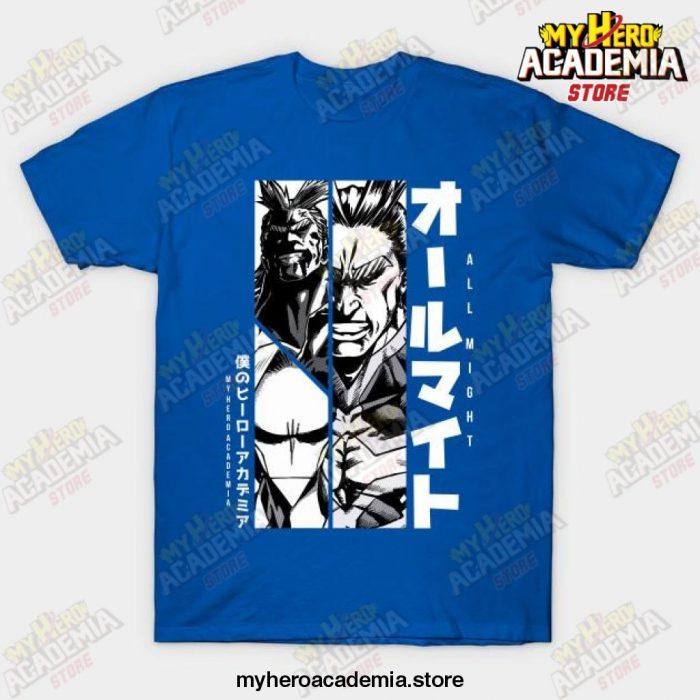 All Might Mha Design T-Shirt Blue / S