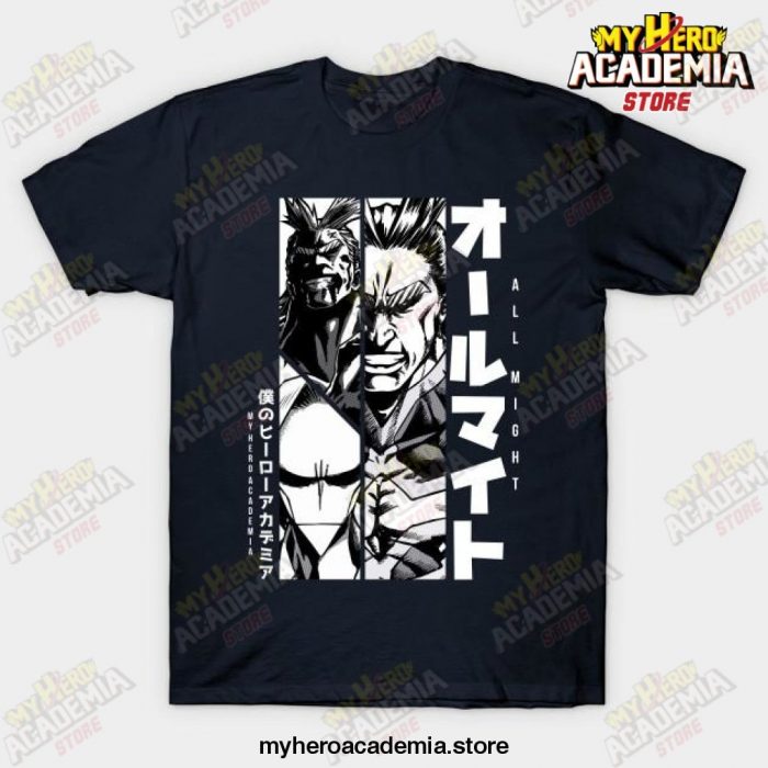 All Might Mha Design T-Shirt Navy Blue / S