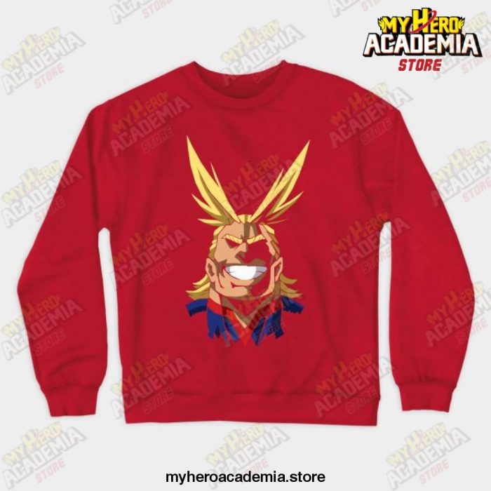 All Might Symbol Of Peace Crewneck Sweatshirt Red / S