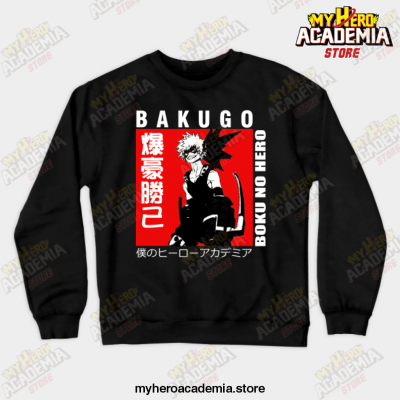 Anime Mha Kacchan Crewneck Sweatshirt Black / S