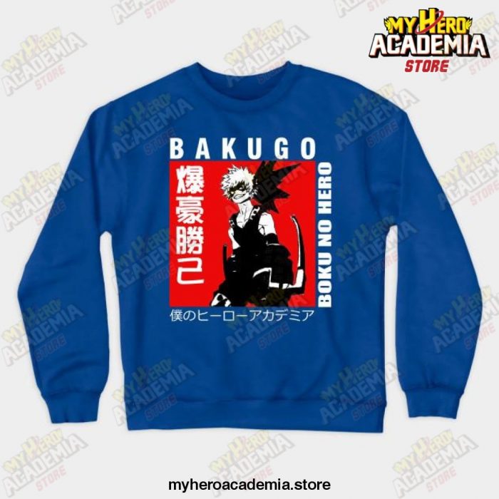 Anime Mha Kacchan Crewneck Sweatshirt Blue / S