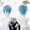 Anime My Hero Academia Boku No Hiro Akademia Shigaraki Tomura Wigs Short Gray Blue Mixed Curly