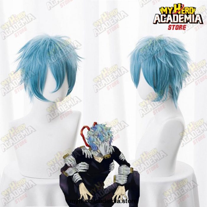 Anime My Hero Academia Boku No Hiro Akademia Shigaraki Tomura Wigs Short Gray Blue Mixed Curly