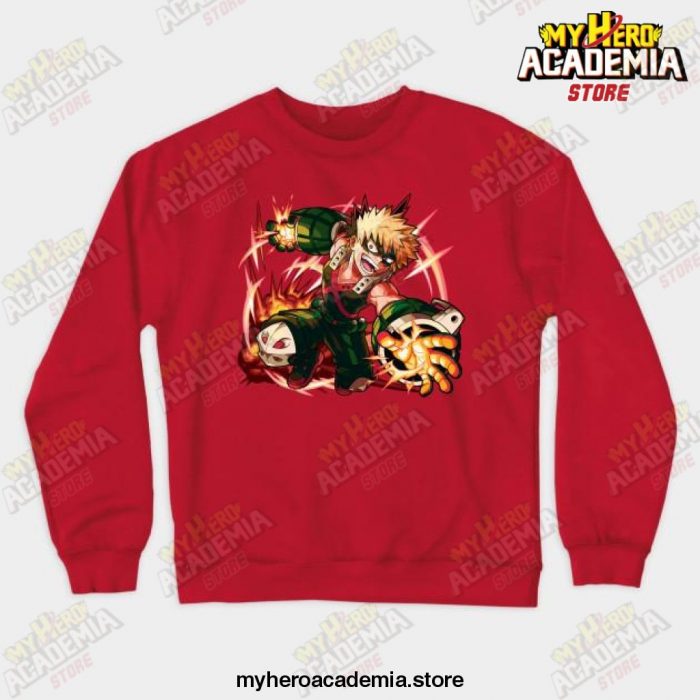 Bakugo Katsuki Crewneck Sweatshirt Red / S