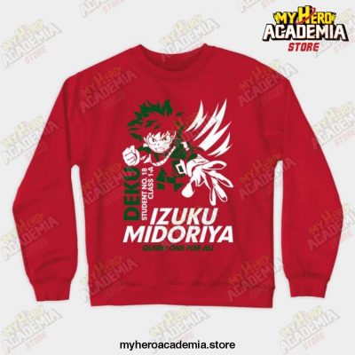 Boku No Hero Academia - Izuku Midoriya Deku Crewneck Sweatshirt Red / S