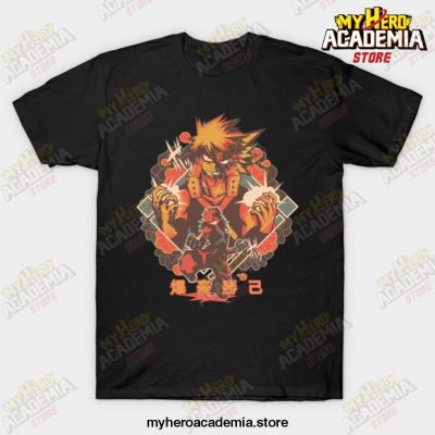 Floral Katsuki Bakugo T-Shirt Black / S