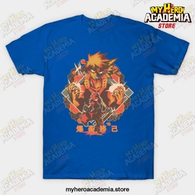 Floral Katsuki Bakugo T-Shirt Blue / S