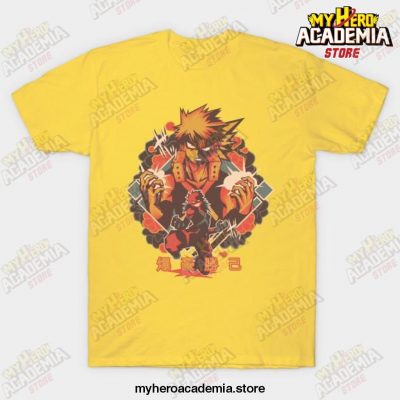 Floral Katsuki Bakugo T-Shirt Yellow / S