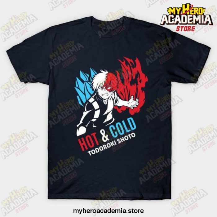 Hot N Cold Todoroki Shoto T-Shirt Navy Blue / S