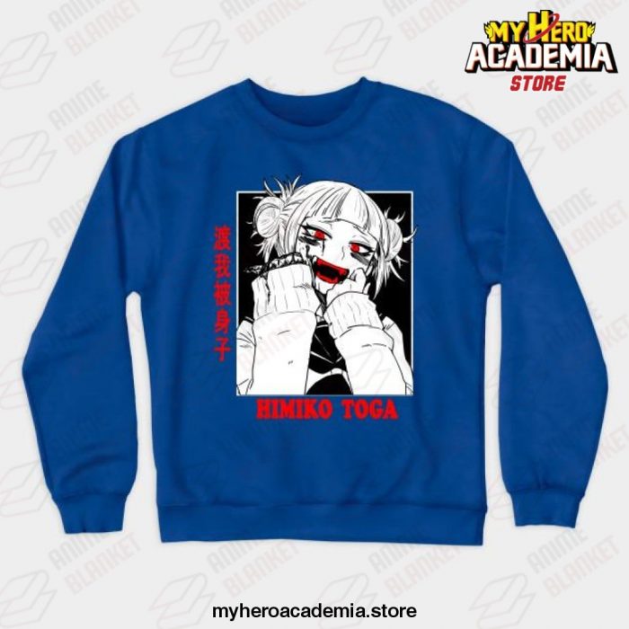 Mha Himiko Toga Bloody Crewneck Sweatshirt Blue / S