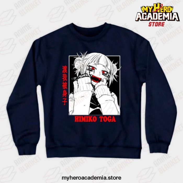 Mha Himiko Toga Bloody Crewneck Sweatshirt Navy Blue / M