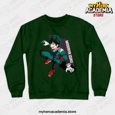 Midoriya Izuku Deku Bnha Crewneck Sweatshirt Green / S