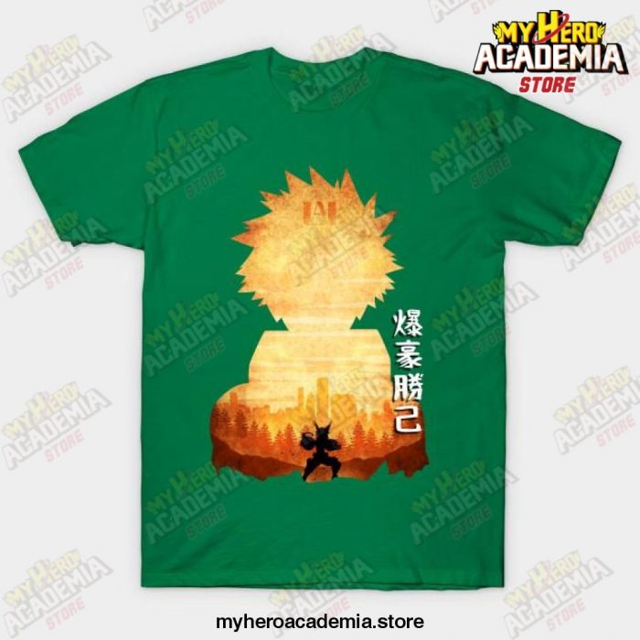 Minimalist Silhouette Bakugo T-Shirt Green / S