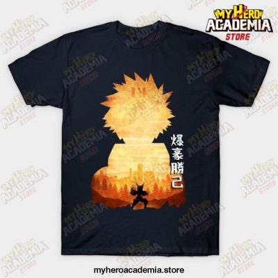 Minimalist Silhouette Bakugo T-Shirt Navy Blue / S