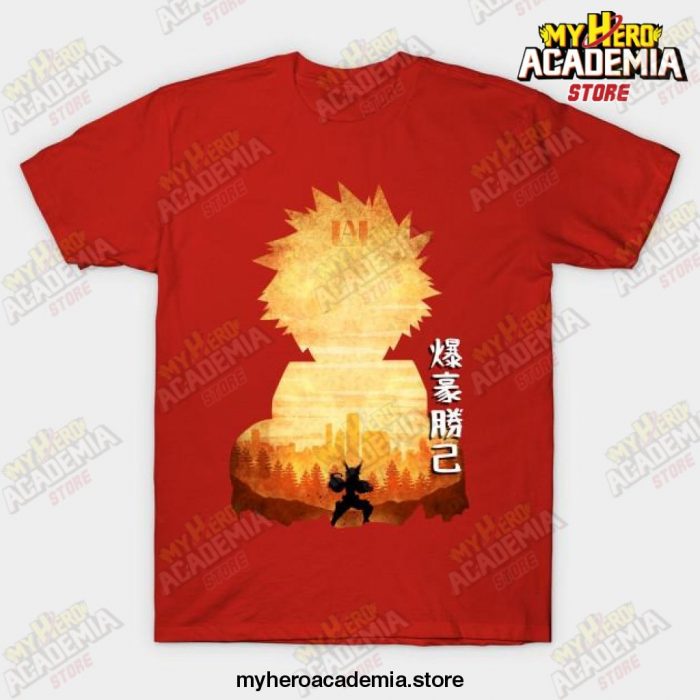 Minimalist Silhouette Bakugo T-Shirt Red / S