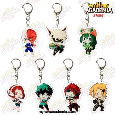 My Hero Academia Anime Acrylic Keyring Manga Figure Todoroki Shoto Bakugou Katsuki Midoriya Izuku