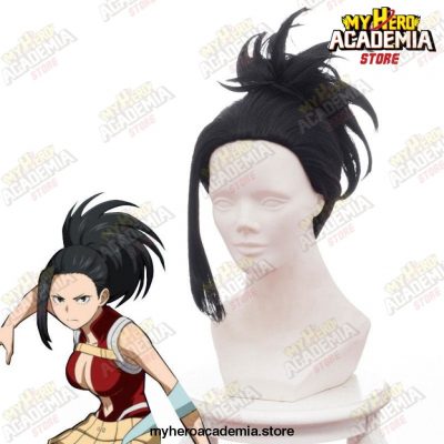 My Hero Academia Black Cosplay Wig Boku No Hiro Akademia Momo Yaoyorozu Synthetic Hair + Cap Anime