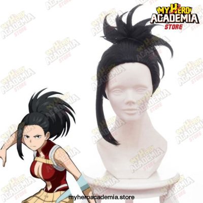 My Hero Academia Black Cosplay Wig Boku No Hiro Akademia Momo Yaoyorozu Synthetic Hair + Cap Anime