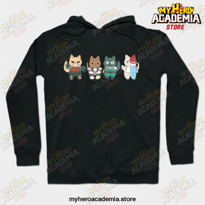 My Hero Academia Cats Hoodie Black / S