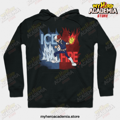 My Hero Academia Ice _ Fire Hoodie Black / S