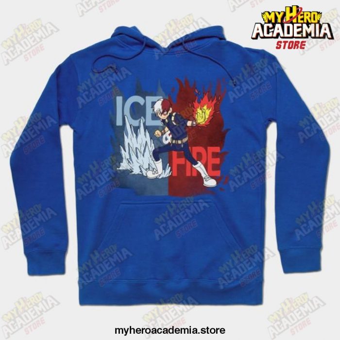 My Hero Academia Ice _ Fire Hoodie Blue / S