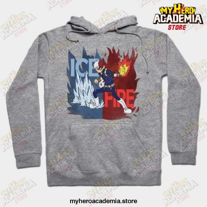 My Hero Academia Ice _ Fire Hoodie Gray / S