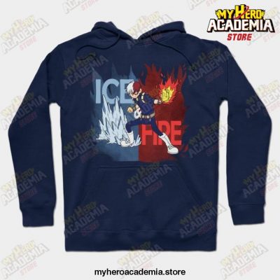 My Hero Academia Ice _ Fire Hoodie Navy Blue / S