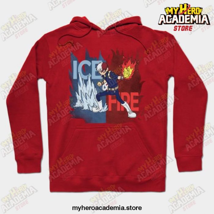 My Hero Academia Ice _ Fire Hoodie Red / S