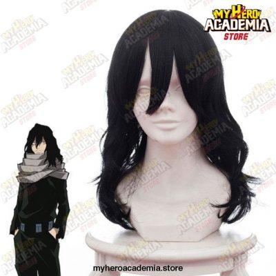 My Hero Academia Shouta Aizawa Eraser Head Cosplay Wig Black Long Wavy Curly Hair Boku No Akademia