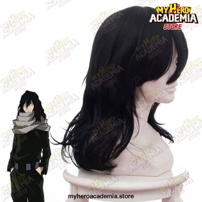 My Hero Academia Shouta Aizawa Eraser Head Cosplay Wig Black Long Wavy Curly Hair Boku No Akademia