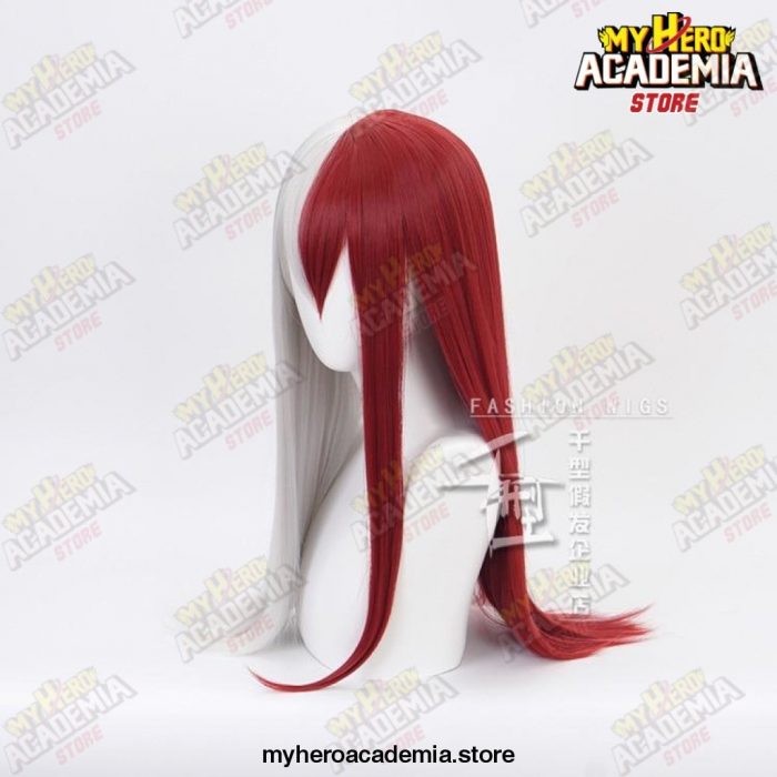 My Hero Academia Todoroki Shoto Women Long Wig Cosplay Costume Boku No Red And White Hair Halloween