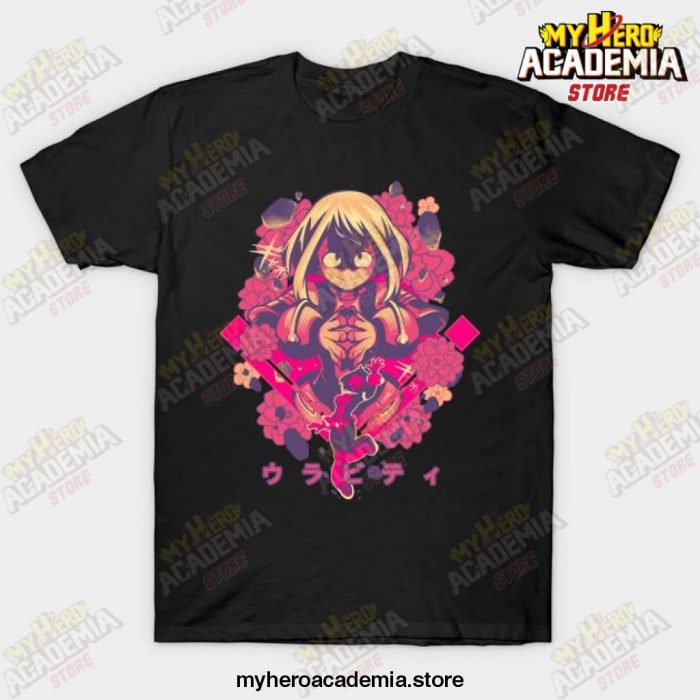 Ochaco Uraraka Floral T-Shirt Black / S