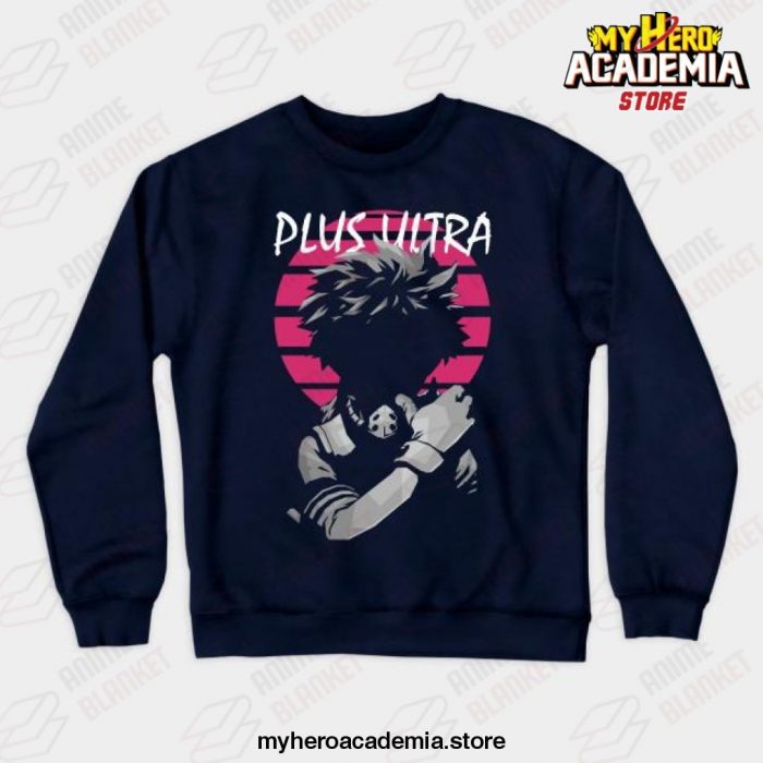 Plus Ultra Anime Mha Crewneck Sweatshirt Navy Blue / M