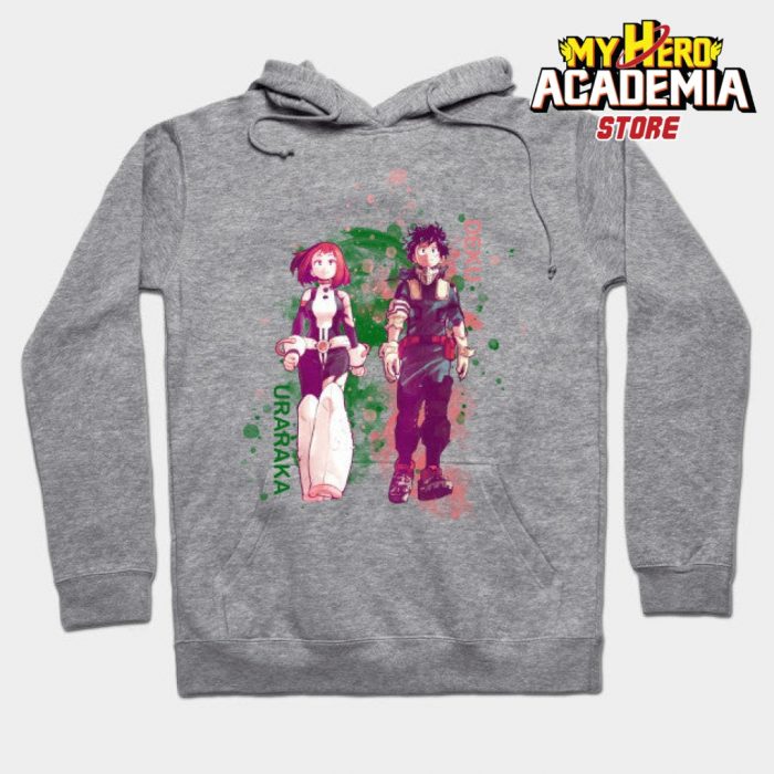 Uraraka X Deku Hoodie Gray / S