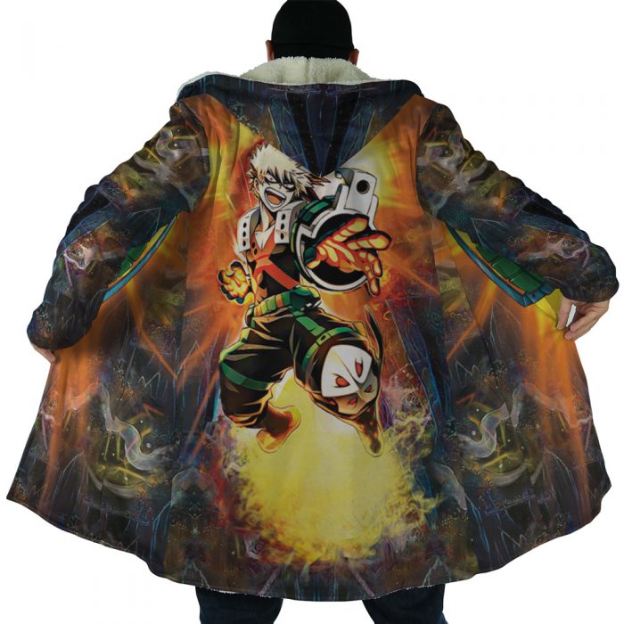 Blazing Bakugo My Hero Academia AOP Hooded Cloak Coat NO HOOD Mockup - My Hero Academia Store