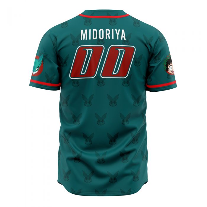 Deku My Hero Academia AOP Baseball Jersey BACK Mockup - My Hero Academia Store