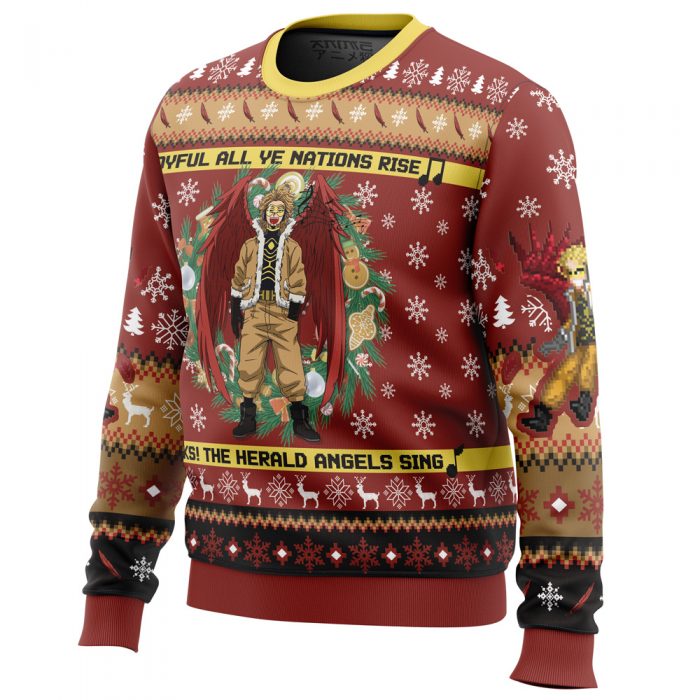 Hawks Singing Christmas Song My Hero Academia men sweatshirt SIDE FRONT mockup - My Hero Academia Store